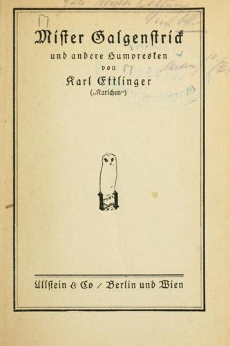 Mister Galgenstrick (Großdruck) und andere Humoresken