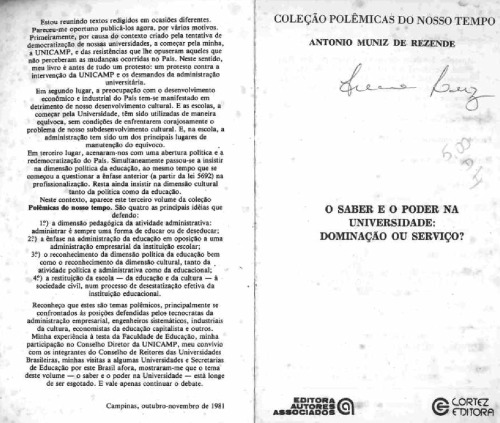 O Saber e o Poder na Universidade: Dominção ou Serviço?