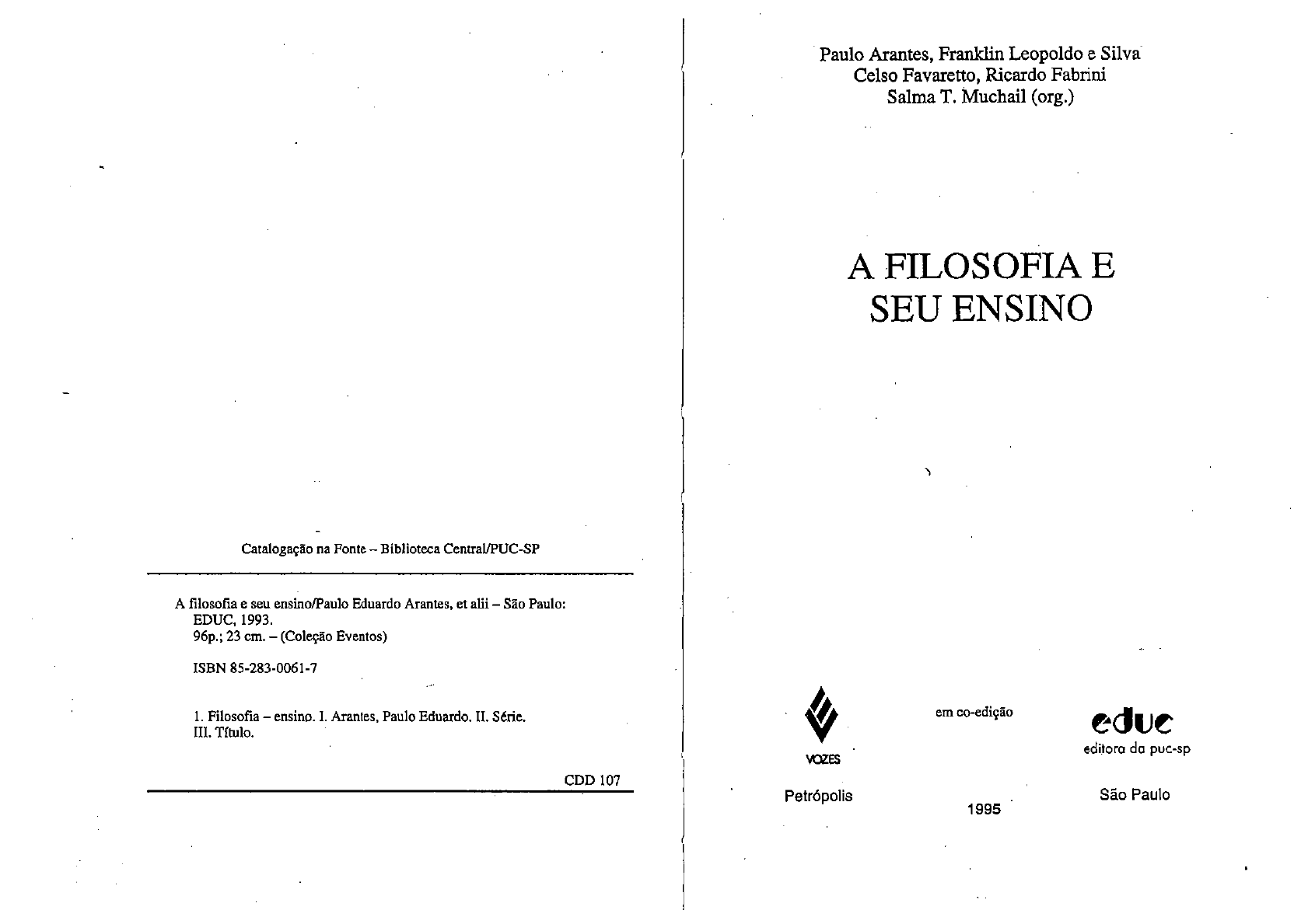 A filosofia e seu ensino