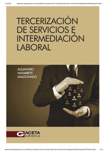 TERCERIZACION E INTERMEDIACIÓN LABORAL PROBLEMÁTICA ACTUAL