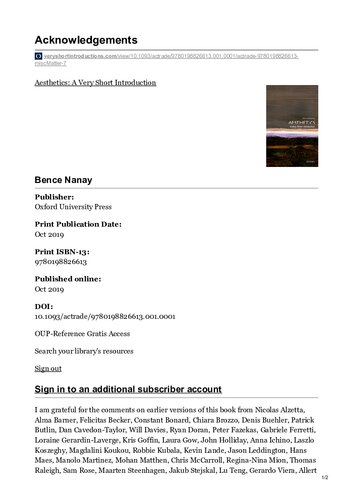 Aesthetics : a very short introduction