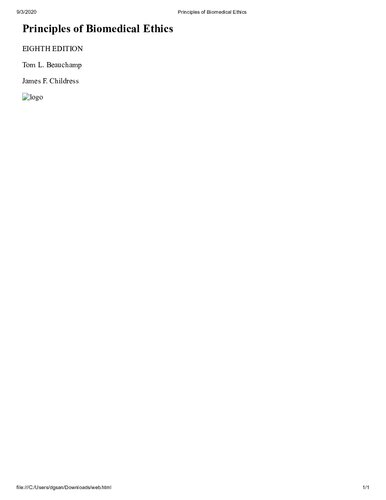 Principles of Biomedical Ethics