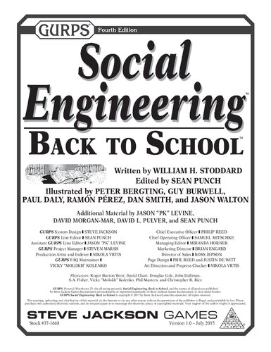 GURPS Social Engineering - Back to School