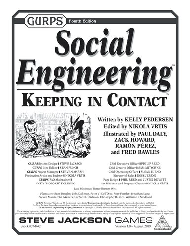 GURPS Social Engineering - Keeping in Contact