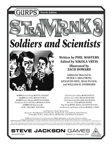 GURPS Steampunk 3 Soldiers and Scientists