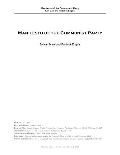 The Communist Manifesto