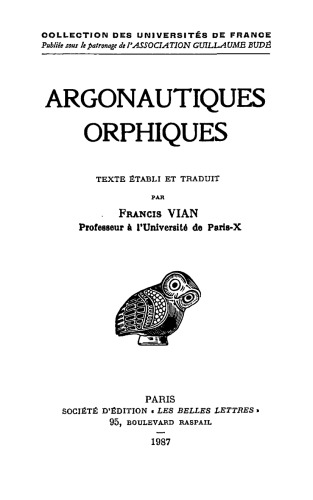 Les Argonautiques orphiques