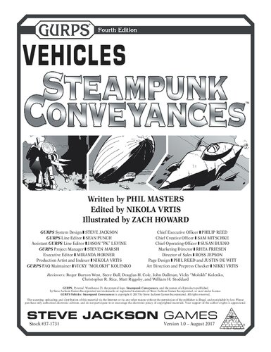 GURPS Vehicles - Steampunk Conveyances