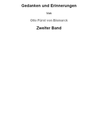 Gedanken und Erinnerungen: Zweiter Band