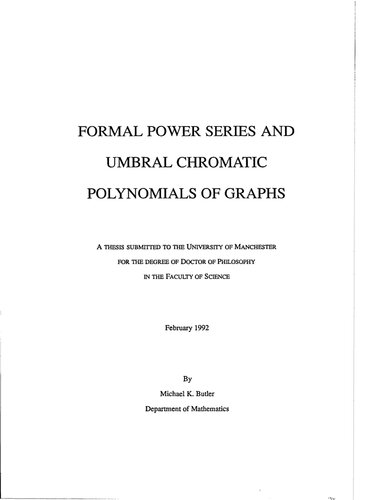 Formal power series and umbral chromatic polynomials of graphs