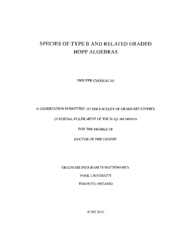 Species of type B and related graded Hopf Algebras