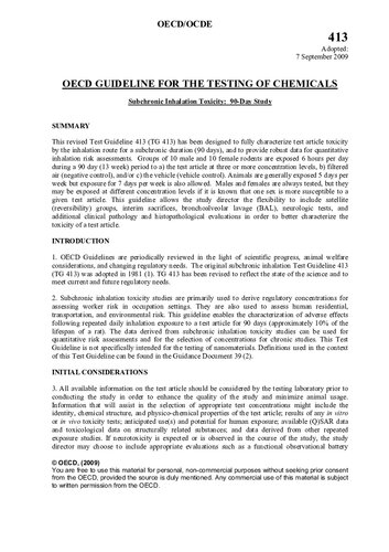 Subchronic Inhalation Toxicity 90-Day Study
