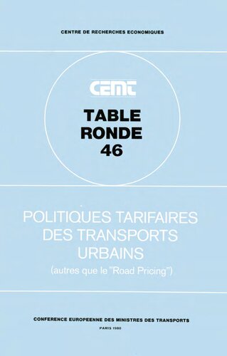 Politiques tarifaires des trans - Conference europeenne des minis