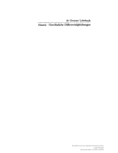 Gewöhnliche Gifferentialgleichungen