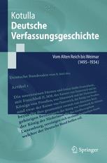 Deutsche Verfassungsgeschichte: Vom Alten Reich bis Weimar (1495–1934)