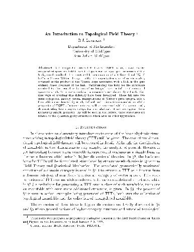 An introduction to topological field theory