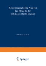Kostentheoretische Analyse des Modells der optimalen Bestellmenge
