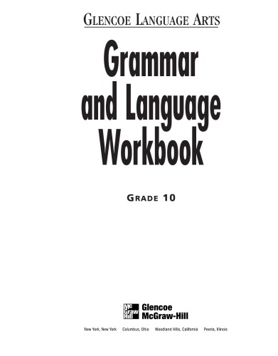 Grammar and Language Grade 10 [WORKBK-GRAMMAR & LANGUAGE GRAD]