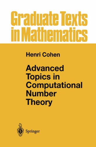 Advanced Topics in Computational Number Theory