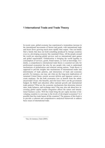 International Trade Theory: Capital, Knowledge, Economic Structure, Money, and Prices over Time