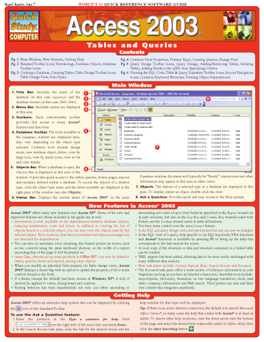 Access 2003: World's Quick Reference Software Guide