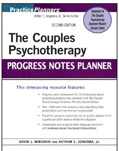 The Couples Psychotherapy Progress Notes Planner
