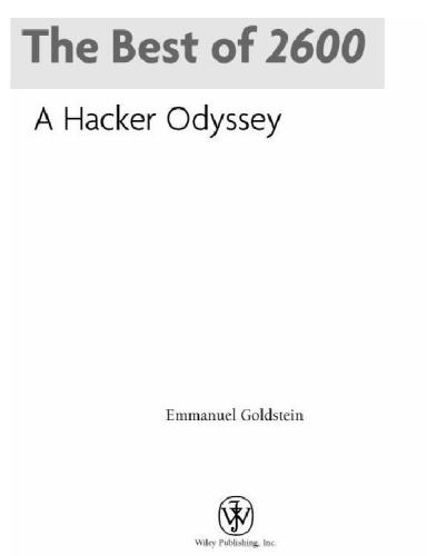 The best of 2600: a hacker odyssey