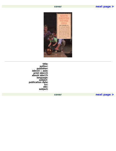 Keys to Parenting the Only Child