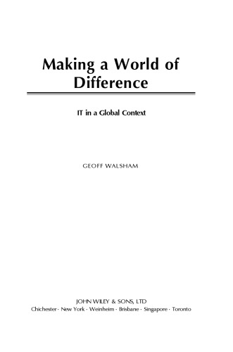 Making a World of Difference: IT in a Global Context