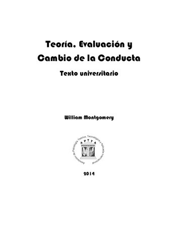 Teoría, evaluación y cambio de la conducta