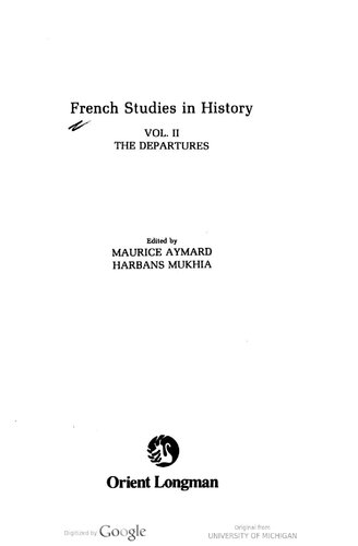 French Studies in History, Vol. 2: Departures