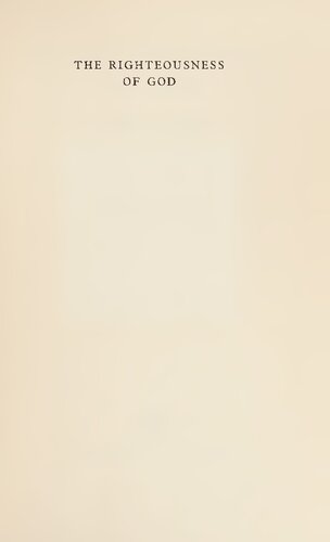 The Righteousness of God: Luther Studies