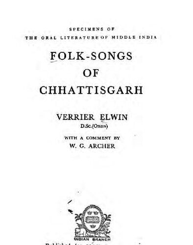 Folk-songs of Chhattisgarh