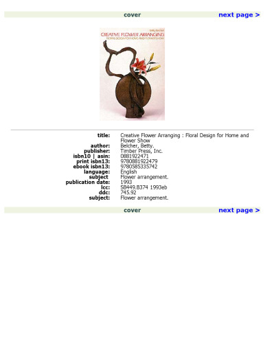 Creative Flower Arranging: Floral Design for Home and Flower Show