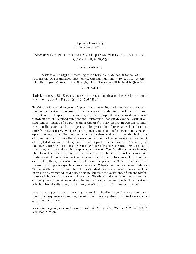 Space-Time Processing for Wireless Communications