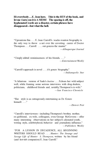 Hunter: the strange and savage life of Hunter S. Thompson