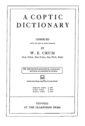 A coptic dictionary