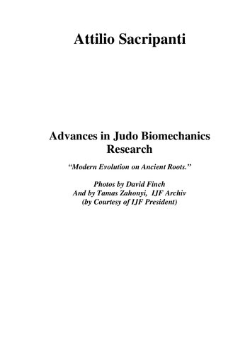 Advances in Judo Biomechanics research