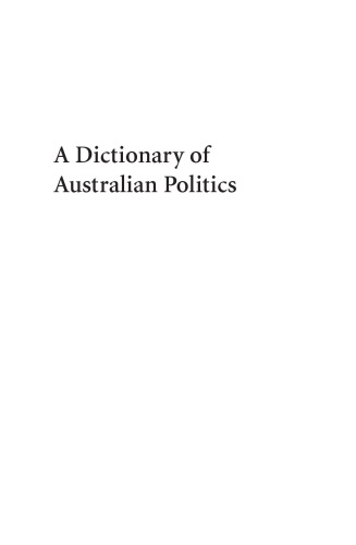 A dictionary of Australian politics