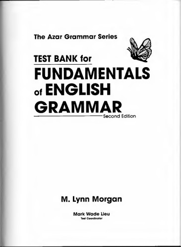 Test bank for fundamentals of English grammar