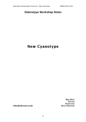 Alternative Photographic Processes: New Cyanotype