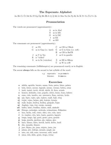 An Elementary Esperanto Primer