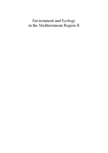 Environment and ecology in the Mediterranean region. II