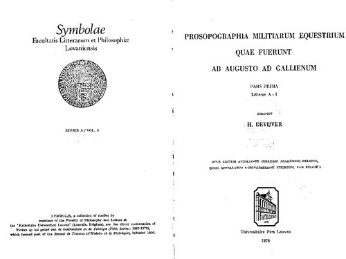 Prosopographia militiarum equestrium quae fuerunt ab Augusto ad Gallienum