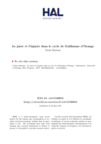 Le juste et l’injuste dans le cycle de Guillaume d’Orange