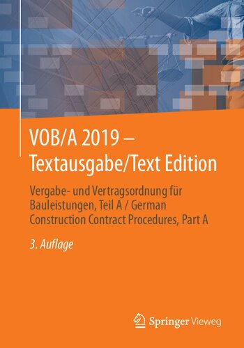 VOB 2019 - TEXTAUSGABE/ TEXT EDITION vergabe und vertragsordnung fr bauleistungen/ german ... construction contract procedures.
