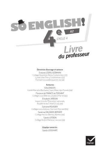 So English! : 4e, cycle 4, A2 : livre du professeur