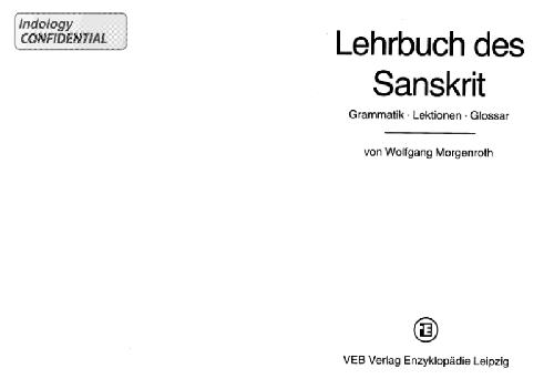Lehrbuch des Sanskrit: Grammatik, Lektionen, Glossar