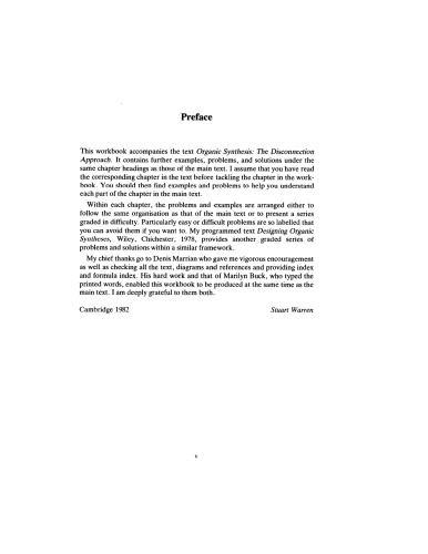 Workbook for Organic Synthesis: The Disconnection Approach