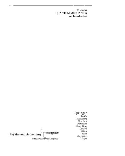 Quantum Mechanics; An Introduction